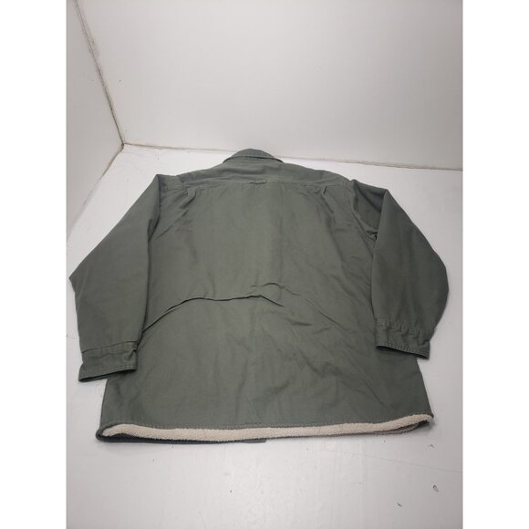 Levi's Shirt Jacket Mens XL Green Sherpa Lined Cotton Button Front Shacket - Picture 9 of 13